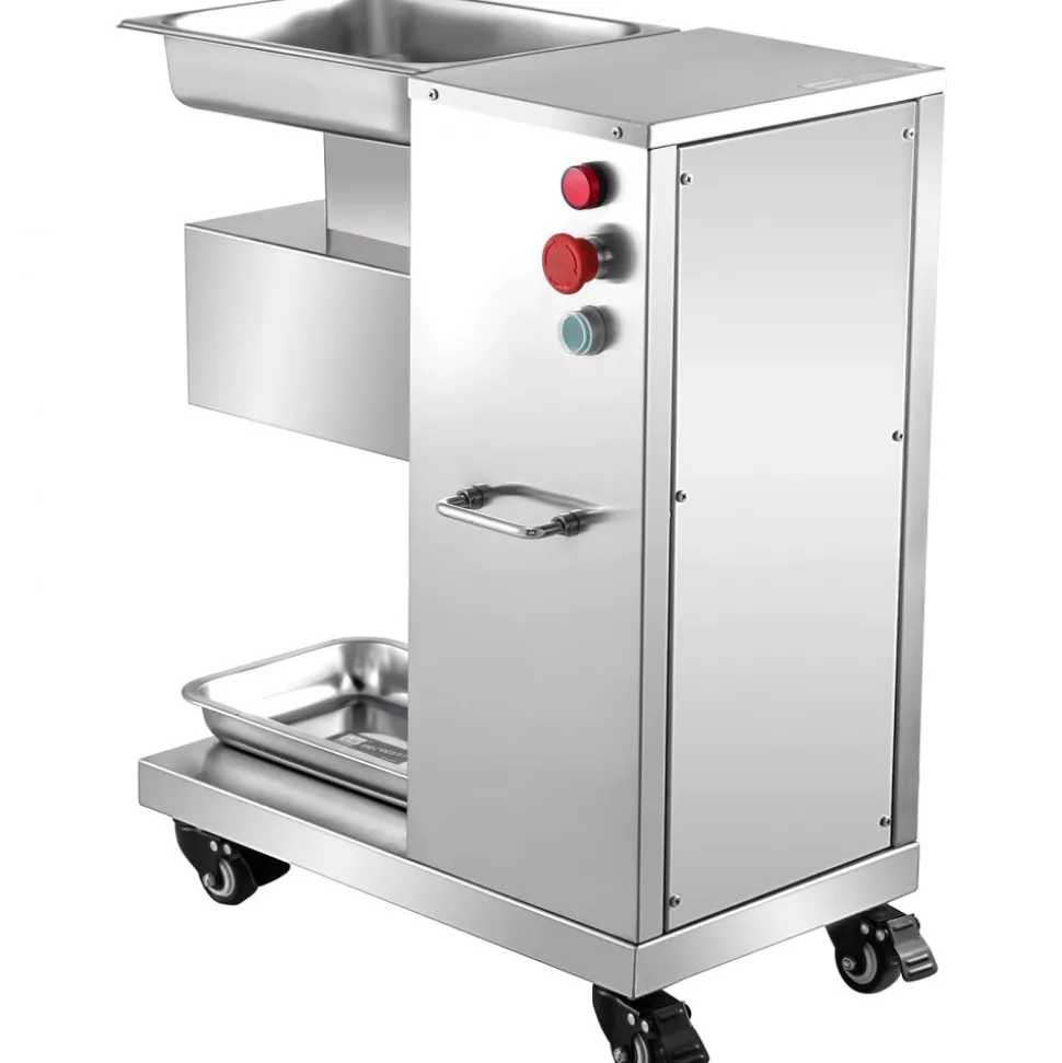 VEVOR 110V Commercial Meat Cutter Machine 1100LB/H Electric Meat Cutting Machine 750W Commercial Meat Slicer 3mm Blade Restaurant Food Slicer Stainless Steel For Kitchen Restaurant Supermarket