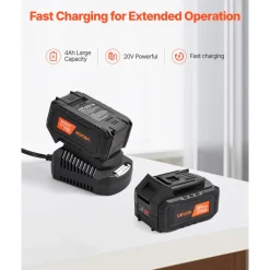 VEVOR 20V Cordless Hammer Drill, Lithium-Ion 0.6 Inch Rotary Hammer Driver, SDS-Plus Electric Lightweight Power Tool Kit with Battery and Charger, 2 Functions, 1000 RPM, 5100 BPM