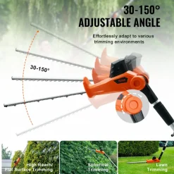VEVOR 20V Cordless Hedge Trimmer, 18 inch Double-edged Steel Blade, Pole Hedge Trimmer Kit 20V Battery, Fast Charger Included, 74