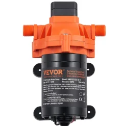 VEVOR 12V Diaphragm Pump, 3.5 GPM (13.25 L/min), 3-Chamber 12 Volt DC Water Pump with Automatic Pressure Switch 40-100 PSI Adjustable, 50 PSI, 1/2'' MNPT Port, for RV Yacht Food Truck Camper Marine