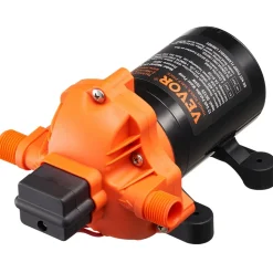 VEVOR 12V Diaphragm Pump, 3.5 GPM (13.25 L/min), 3-Chamber 12 Volt DC Water Pump with Automatic Pressure Switch 40-100 PSI Adjustable, 50 PSI, 1/2'' MNPT Port, for RV Yacht Food Truck Camper Marine