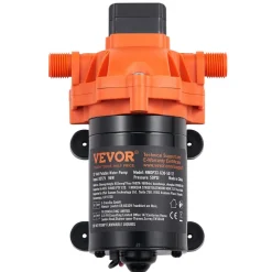 VEVOR 12V Diaphragm Pump, 3 GPM (11.36 L/min), 3-Chamber 12 Volt DC Water Pump with Automatic Pressure Switch 40-100 PSI Adjustable, 50 PSI, 1/2'' MNPT Port, for RV Yacht Food Truck Camper Marine