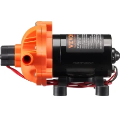 VEVOR 12V Diaphragm Pump, 3 GPM (11.36 L/min), 3-Chamber 12 Volt DC Water Pump with Automatic Pressure Switch 40-100 PSI Adjustable, 50 PSI, 1/2'' MNPT Port, for RV Yacht Food Truck Camper Marine