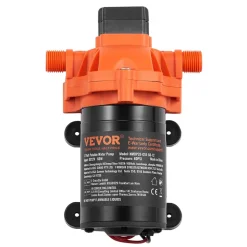 VEVOR 12V Diaphragm Pump, 1.8 GPM (6.81 L/min), 3-Chamber 12 Volt DC Water Pump with Automatic Pressure Switch 40-100 PSI Adjustable, 60 PSI, 1/2'' MNPT Port, for RV Yacht Food Truck Camper Marine