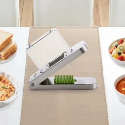 VEVOR Vegetable Chopper, Food Veggie Cutter with 3 Stainless Steel Blades, Onion Slicer with Container, Salad Potato Dicer Kitchen Gadgets & Essentials Home Appliances Tools for Easy DIY, Silver