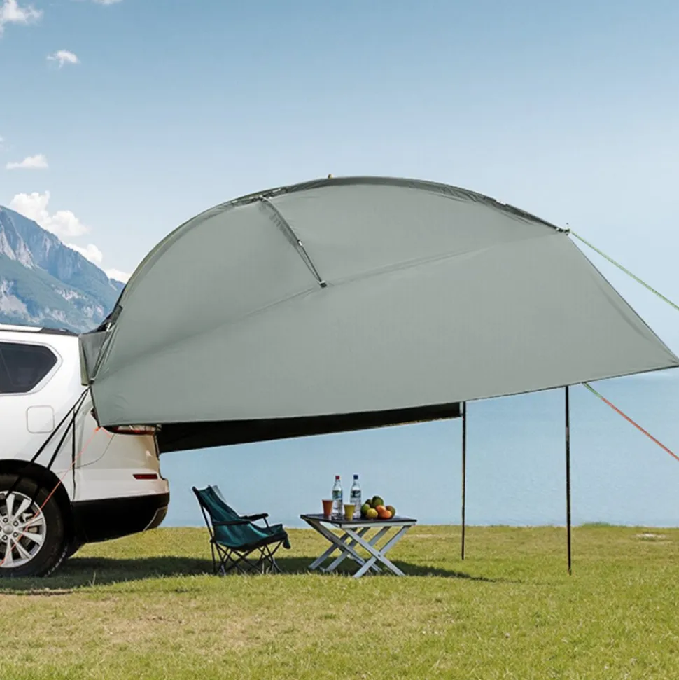 VEVOR Vehicle Awning, Large 10' x 7' Shade Coverage Car Side Awning, PU2000mm UV50+ Car Awning with Extended Side Canopies and Portable Storage Bag, Suitable for Truck, SUV, Van, Campers