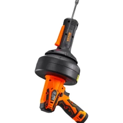 VEVOR 12V Electric Drain Auger, 25FT Cordless Plumbing Snake Auto Feed, Pipeline Snake Drain Clog Remover with Power Drill for 3/4"-2" Pipes, 2.0Ah Battery and Charger Included