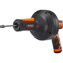 VEVOR 12V Electric Drain Auger, 25FT Cordless Plumbing Snake Auto Feed, Pipeline Snake Drain Clog Remover with Power Drill for 3/4