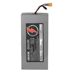 VEVOR 72V Electric Scooter Battery, 20Ah, Ebike Lithium Battery Pack with 50A BMS, Charger, T-Plug Expansion Cable, 500+ Cycles, Compatible with 7200W Motors, for Electric Bikes Bicycles, Scooters