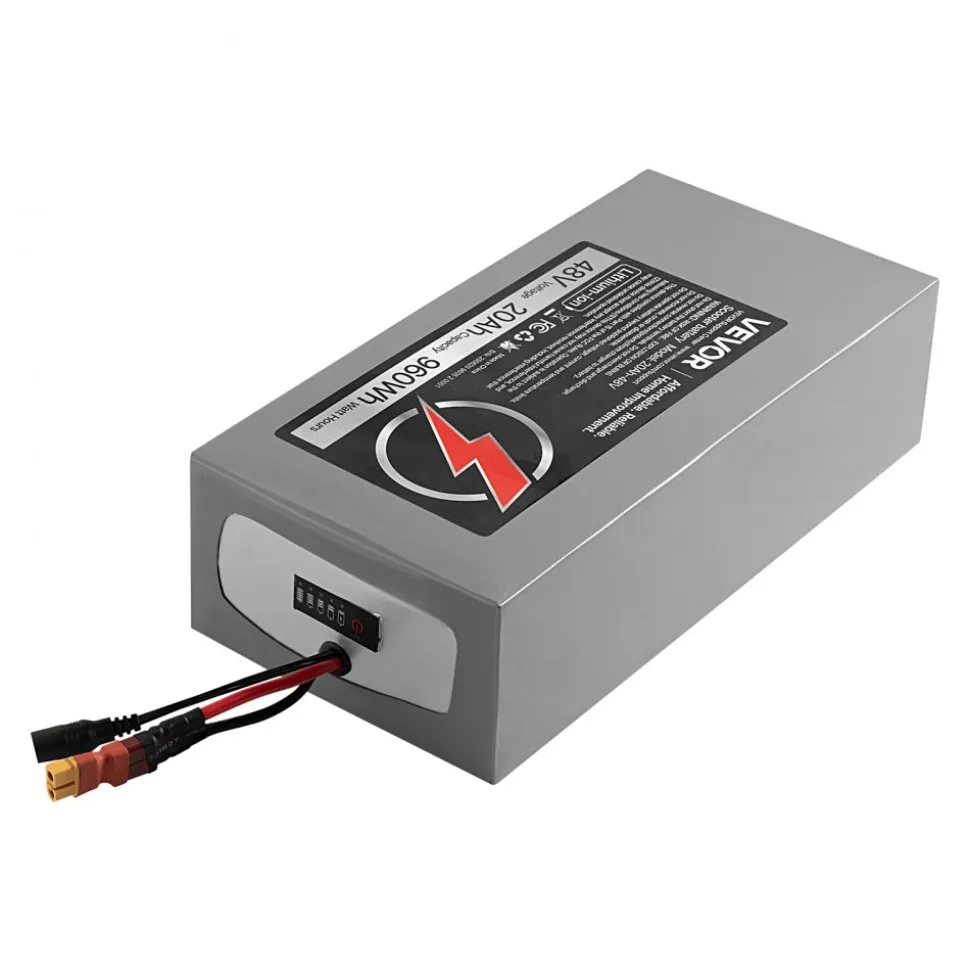VEVOR 24V Electric Scooter Battery, 8Ah, Ebike Lithium Battery Pack with 30A BMS, Charger, T-Plug Expansion Cable, 500+ Cycles, Compatible with 1920W Motors, for Electric Bikes Bicycles, Scooters