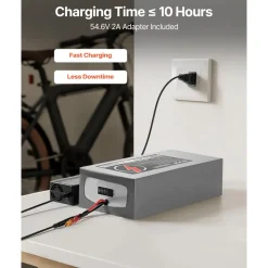 VEVOR 24V Electric Scooter Battery, 8Ah, Ebike Lithium Battery Pack with 30A BMS, Charger, T-Plug Expansion Cable, 500+ Cycles, Compatible with 1920W Motors, for Electric Bikes Bicycles, Scooters