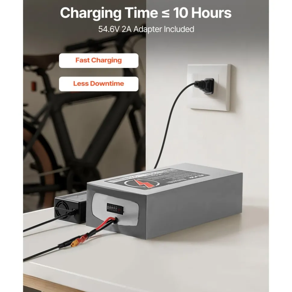 VEVOR 24V Electric Scooter Battery, 8Ah, Ebike Lithium Battery Pack with 30A BMS, Charger, T-Plug Expansion Cable, 500+ Cycles, Compatible with 1920W Motors, for Electric Bikes Bicycles, Scooters