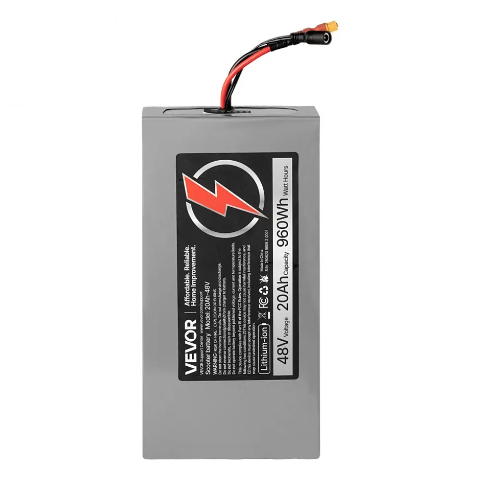 VEVOR 24V Electric Scooter Battery, 8Ah, Ebike Lithium Battery Pack with 30A BMS, Charger, T-Plug Expansion Cable, 500+ Cycles, Compatible with 1920W Motors, for Electric Bikes Bicycles, Scooters