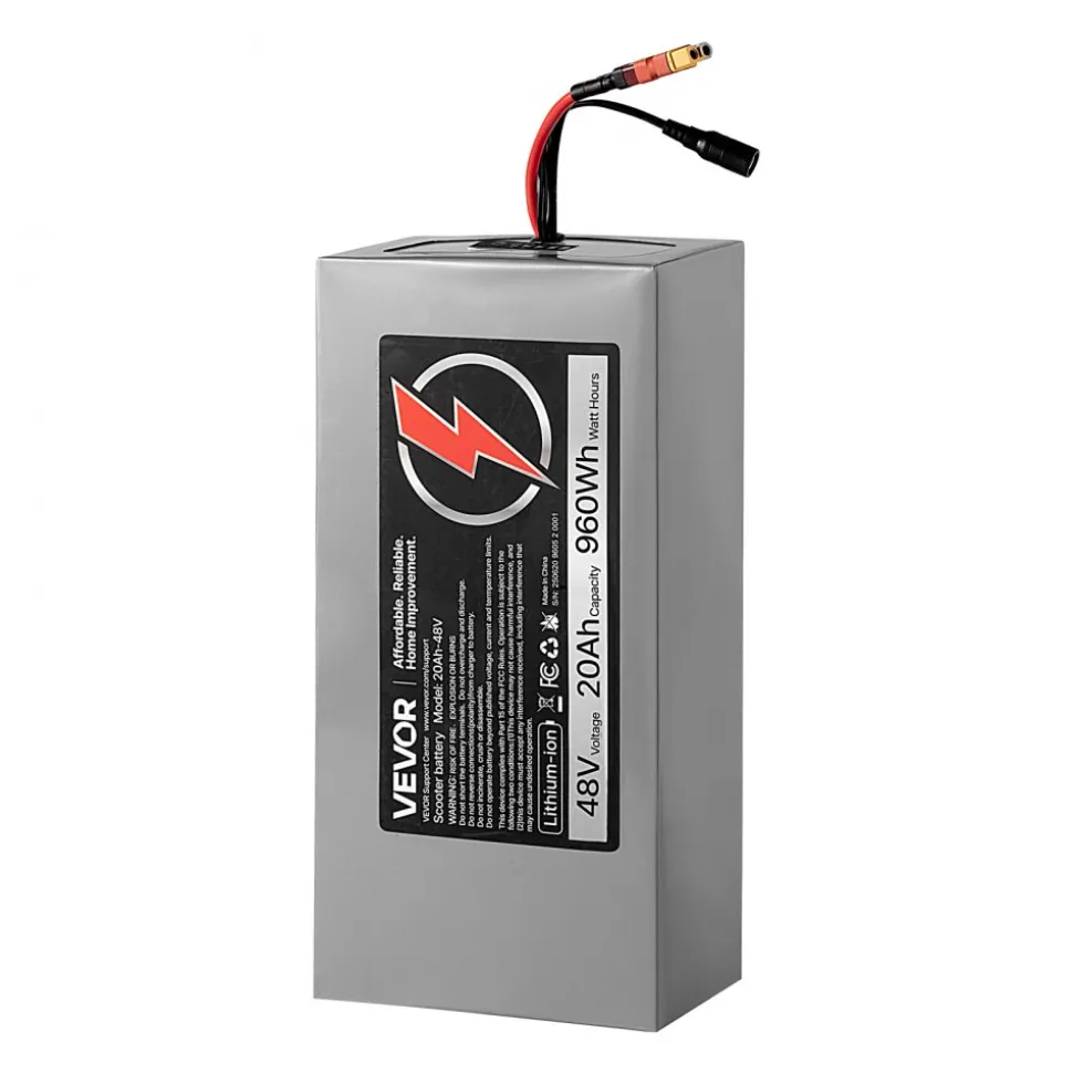 VEVOR 24V Electric Scooter Battery, 8Ah, Ebike Lithium Battery Pack with 30A BMS, Charger, T-Plug Expansion Cable, 500+ Cycles, Compatible with 1920W Motors, for Electric Bikes Bicycles, Scooters
