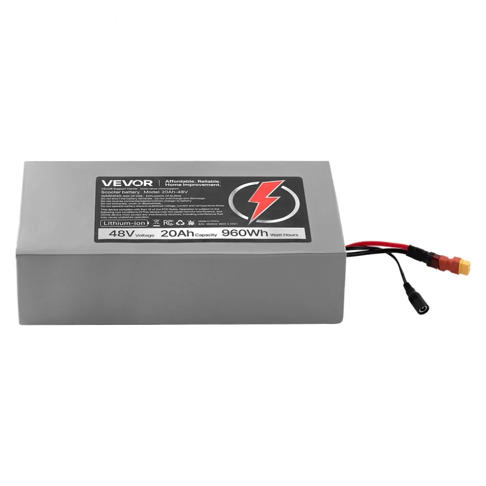 VEVOR 24V Electric Scooter Battery, 8Ah, Ebike Lithium Battery Pack with 30A BMS, Charger, T-Plug Expansion Cable, 500+ Cycles, Compatible with 1920W Motors, for Electric Bikes Bicycles, Scooters