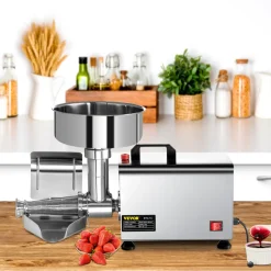 VEVOR 110V Electric Tomato Strainer 370W Commercial Grade Tomato Milling Machine Stainless Steel Tomato Press and Strainer 90-160 Kg/H Pure Copper Motor Food Strainer and Sauce Maker