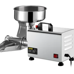 VEVOR 110V Electric Tomato Strainer 370W Commercial Grade Tomato Milling Machine Stainless Steel Tomato Press and Strainer 90-160 Kg/H Pure Copper Motor Food Strainer and Sauce Maker