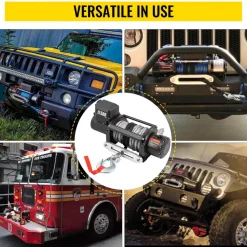 VEVOR 12V Electric Winch 17500 lbs Synthetic Rope 9.5 mm x 26 m Wireless ATV Winch