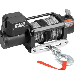 VEVOR 12V Electric Winch 17500 lbs Synthetic Rope 9.5 mm x 26 m Wireless ATV Winch