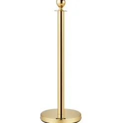 VEVOR Velvet Ropes and Posts, 5 ft/1.5 m Red Rope, Stainless Steel Gold Stanchion with Ball Top, Red Crowd Control Barrier Used for Theaters, Party, Wedding, Exhibition, Ticket Offices Pack Sets (6)