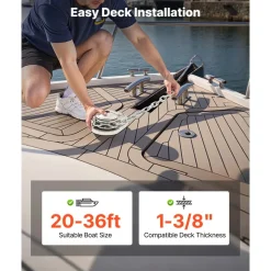 VEVOR Vertical Fishing Windlass, 12V DC 1100W, Windlass Anchor Systems Fit for 1/4-Inch Chain or 9/16 & 5/8 Inch Nylon Rope, Max Pull 700 lbs, 316 Stainless Steel Construction, for Boats 20-36 ft