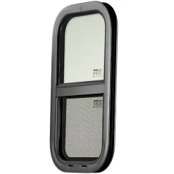 VEVOR Vertical RV Window, 12" W x 22" H Tinted Sliding RV Window with Net Screen & Trim Ring, Fit 15/16" - 1 3/4" Thickness Wall, RV Window Replacement for Teardrop Cargo Trailer Camper, DOT Approved