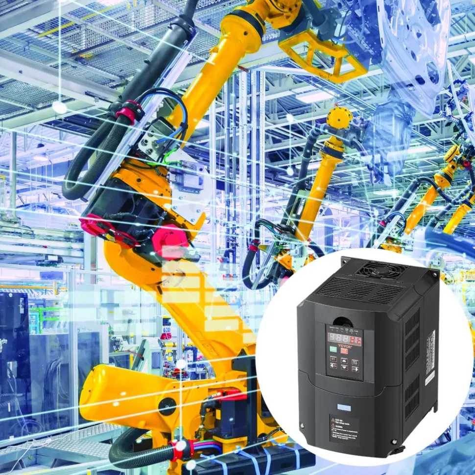 VEVOR VFD 10HP, 7.5KW, 35A, 1 or 3 Phase 220V Input to 3 Phase 220V Output Variable Frequency Drive, 40-60Hz Input, 0-400Hz Output VFD for Spindle Motor CNC Speed Control