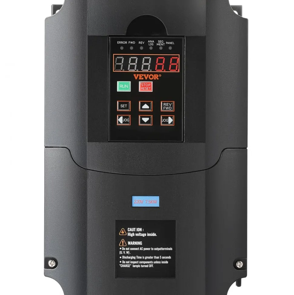 VEVOR VFD 10HP, 7.5KW, 35A, 1 or 3 Phase 220V Input to 3 Phase 220V Output Variable Frequency Drive, 40-60Hz Input, 0-400Hz Output VFD for Spindle Motor CNC Speed Control