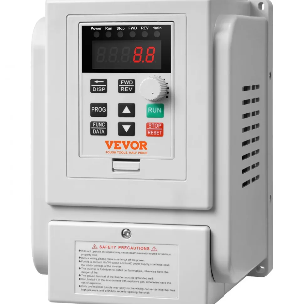VEVOR VFD 5HP, 4KW, 18A, 1 Phase 220V-240V Input to 3 Phase 220V-240V Output Variable Frequency Drive, 0-400Hz VFD for AC Motor Speed Control