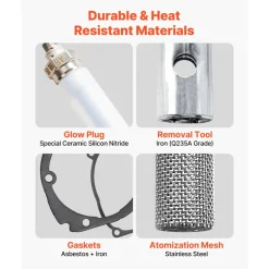 VEVOR 8V Glow Plug Repair Kit, Parking Diesel Heater Glow Ignition Plug Kit with Atomization Mesh, Compatible with 2KW 5KW 8KW Diesel Air Heater Models, Diesels Heaters Accessories for Car Truck Boat