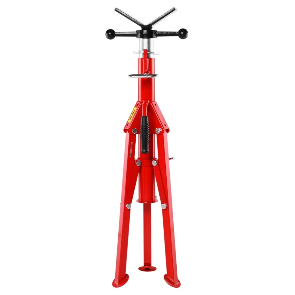 VEVOR V Head Pipe Stand Adjustable Height 28-52 Inch, Pipe Stands 2500 LB. Capacity, Folding Portable Pipe Stands 1/2 to 12 Inch Pipe Supporting, Steel Pipes Stand