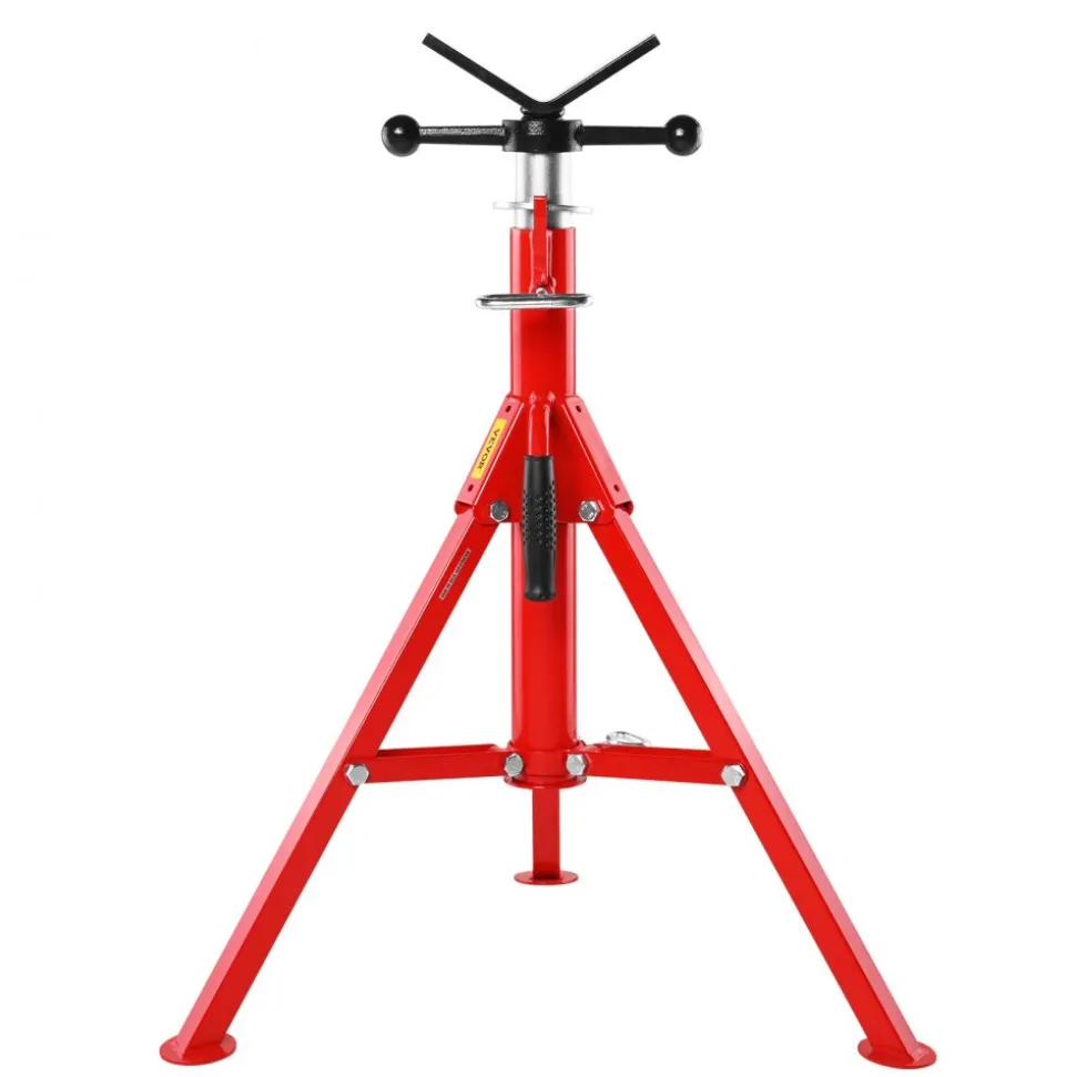 VEVOR V Head Pipe Stand Adjustable Height 28-52 Inch, Pipe Stands 2500 LB. Capacity, Folding Portable Pipe Stands 1/2 to 12 Inch Pipe Supporting, Steel Pipes Stand