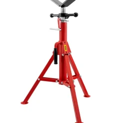 VEVOR V Head Pipe Stand 1/8-12 inch Capacity, Adjustable Height 28-52 inch, Pipe Stands 2500 lbs Load Capacity, Portable Folding Pipe Stands, Carbon Steel Body More Durable