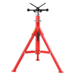 VEVOR V Head Pipe Stand 1/8-12 inch Capacity, Adjustable Height 28-52 inch, Pipe Stands 2500 lbs Load Capacity, Portable Folding Pipe Stands, Carbon Steel Body More Durable
