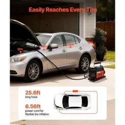 VEVOR 12V Heavy Duty Air Compressor, Auto-Stop Portable Tire Inflator with LCD Digital Display, 7.14 CFM 150PSI Offroad Air Pump with Adapters for Trucks Car SUV 4 x 4 Vehicle RV