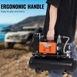 VEVOR 12V Heavy Duty Air Compressor with 6L Tank Kit, 6.35 CFM Portable Tire Inflator, 150PSI Offroad Air Compressor with Digital Pressure Gauge Tire Inflator for Trucks Car SUV 4 x 4 Vehicle RV