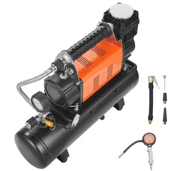VEVOR 12V Heavy Duty Air Compressor with 6L Tank Kit, 6.35 CFM Portable Tire Inflator, 150PSI Offroad Air Compressor with Digital Pressure Gauge Tire Inflator for Trucks Car SUV 4 x 4 Vehicle RV