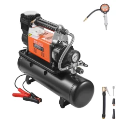 VEVOR 12V Heavy Duty Air Compressor with 6L Tank Kit, 6.35 CFM Portable Tire Inflator, 150PSI Offroad Air Compressor with Digital Pressure Gauge Tire Inflator for Trucks Car SUV 4 x 4 Vehicle RV