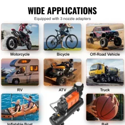 VEVOR 12V Heavy Duty Air Compressor with 6L Tank Kit, 6.35 CFM Portable Tire Inflator, 150PSI Offroad Air Compressor with Digital Pressure Gauge Tire Inflator for Trucks Car SUV 4 x 4 Vehicle RV