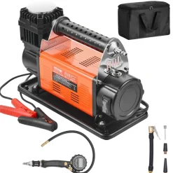 VEVOR 12V Heavy Duty Air Compressor - with Digital Pressure Gauge Tire Inflator Kit, 7.06 CFM Portable Tire Inflator, 150PSI Offroad Air Pump with Adapters for Trucks Car SUV 4 x 4 Vehicle RV