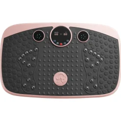 VEVOR Vibration Plate Exercise Machine, Whole Body Shaker with Magnetic Acupoints for Lymphatic Drainage and Weight Loss, Home Workout Gym Fitness Equipment with 2 Resistance Bands for Women Men, Pink