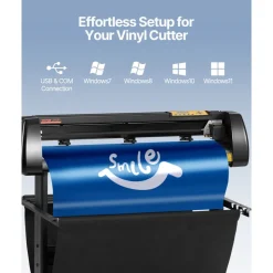 VEVOR Vinyl Cutter, 34Inch Bundle, Vinyl Cutter Machine, Manual Vinyl Printer, LCD Display Plotter Cutter Sign Cutting with Signmaster Software for Design and Cut, with Supplies, Tools