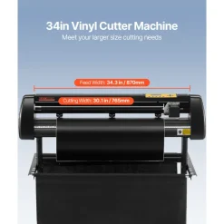VEVOR Vinyl Cutter, 34Inch Bundle, Vinyl Cutter Machine, Manual Vinyl Printer, LCD Display Plotter Cutter Sign Cutting with Signmaster Software for Design and Cut, with Supplies, Tools