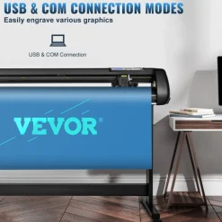 VEVOR Vinyl Cutter, 53inch Vinyl Cutter Plotter with Stand, Adjustable Speed Force for Sign Making Vinyl Plotter, SignMaster Software Vinyl Tape Tools Vinyl Printer Available with COM/USB/Bluetooth