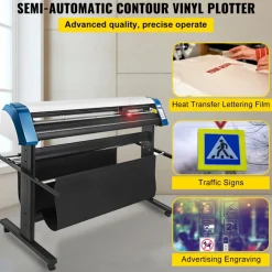 VEVOR Vinyl Cutter 53 Inch Vinyl Cutter Machine Semi-Automatic DIY Vinyl Printer Cutter Machine Manual Positioning Sign Cutting with Floor Stand Signmaster Software