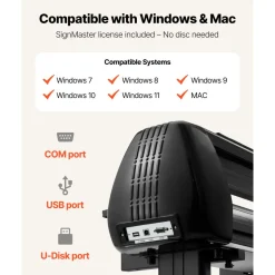 VEVOR Vinyl Cutter Machine, 53 inch Max Feed Width, Dual Blades, Adjustable Force and Speed, LED Display, Vinyl Plotter Cutter Printer with Signmaster Software for Compatible with Windows and macOS