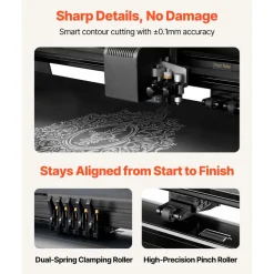 VEVOR Vinyl Cutter Machine, 53 inch Max Feed Width, Dual Blades, Adjustable Force and Speed, LED Display, Vinyl Plotter Cutter Printer with Signmaster Software for Compatible with Windows and macOS