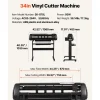 VEVOR Vinyl Cutter Machine, 34 inch Max Feed Width, Dual Blades, Adjustable Force and Speed, LED Display, Vinyl Plotter Cutter Printer with Signmaster Software for Compatible with Windows and macOS