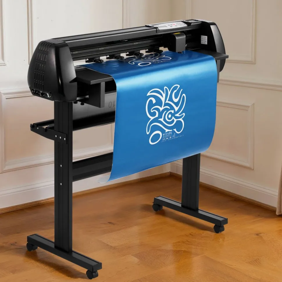 VEVOR Vinyl Cutter Machine, 34 inch Max Feed Width, Dual Blades, Adjustable Force and Speed, LED Display, Vinyl Plotter Cutter Printer with Signmaster Software for Compatible with Windows and macOS