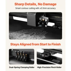 VEVOR Vinyl Cutter Machine, 34 inch Max Feed Width, Dual Blades, Adjustable Force and Speed, LED Display, Vinyl Plotter Cutter Printer with Signmaster Software for Compatible with Windows and macOS